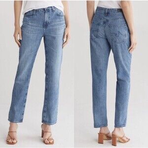 AG Adriano Goldschmied Jeans Saige Straight Leg in Gild 32 Womens Blue $225